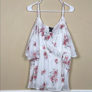 NWT Torrid Women’s Boho Floral Print Ruffle Hanging Flare Sleeve Tank Blouse
